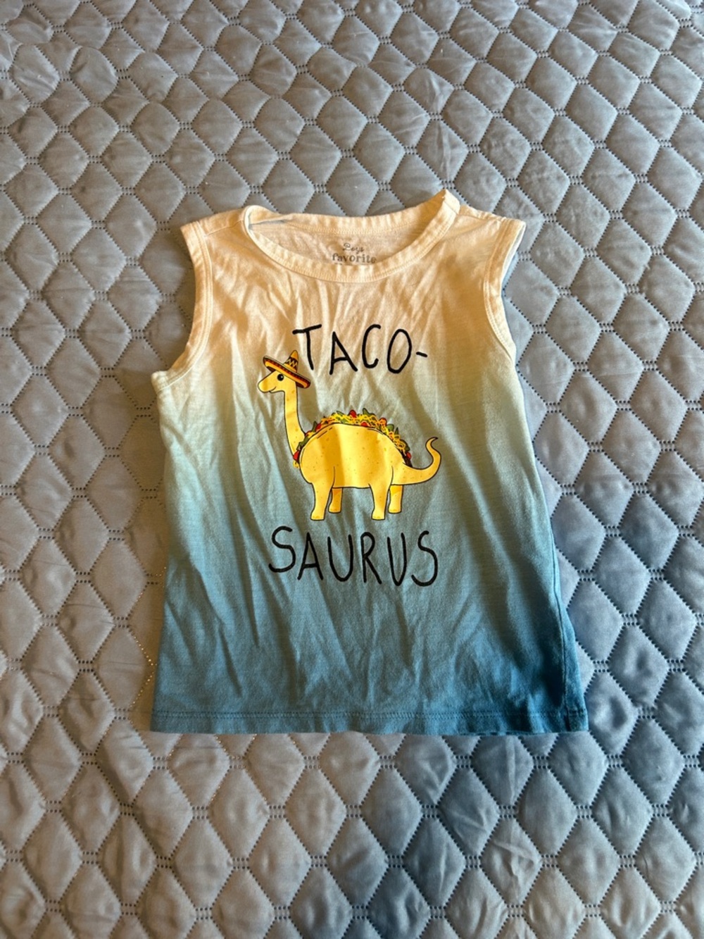 Taco-Saurus Gradient Tank Top - Yellow & Blue
